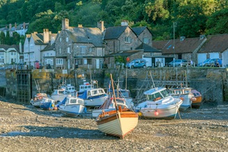 Boats and cottages at Porlock Weir