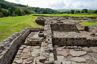 Remains of the walls of Vindolanda Roman town