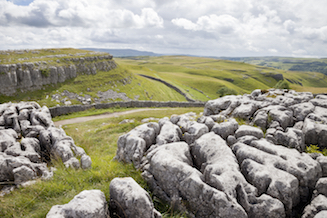 View of the surrounding countryside from the top of Malham Cove